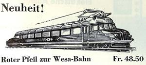 Roter Pfeil zur Wesa-Bahn